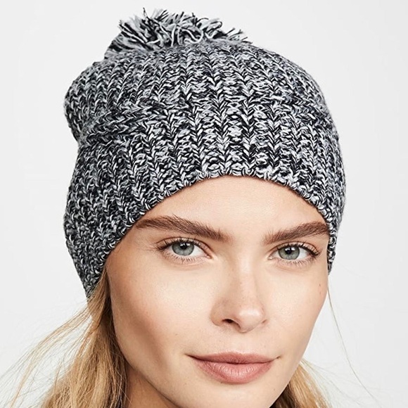 Rebecca Minkoff Accessories - Rebecca Minkoff • Marled Grey Knitted Pom Pom Beanie